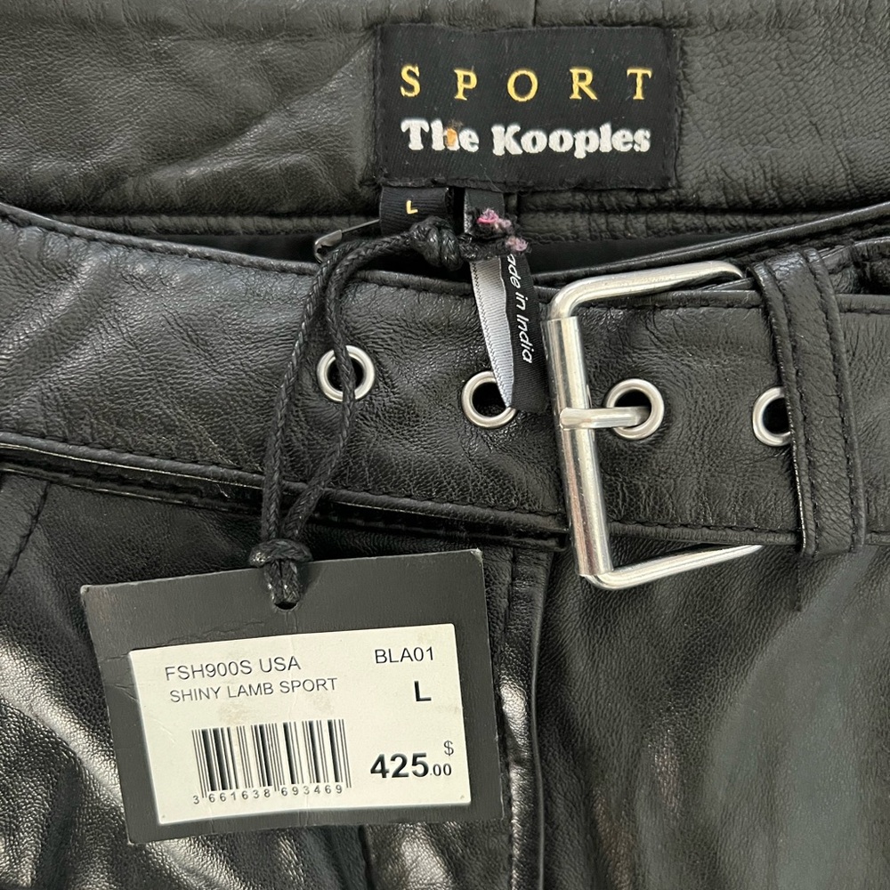 The Kooples, Black real leather biker inspired shorts - Picture 2 of 3